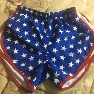 Red, white, & Blue girls workout Shorts